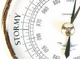 Stormy weather barometer face