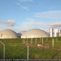 Image features a biogas plant which can help fight climate change.
