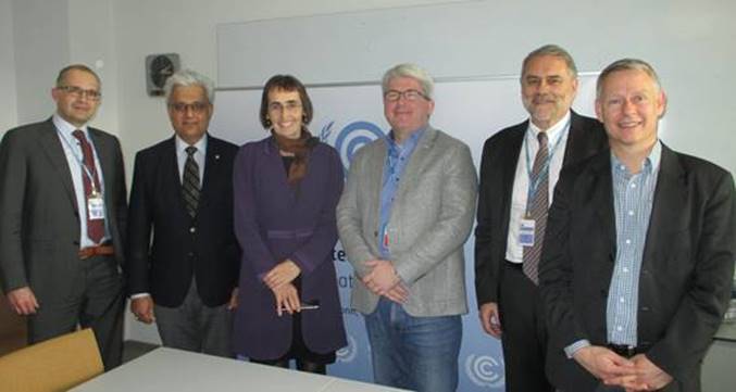 Image shows WBA team with UNFCCC staff at meeting February 2020.
