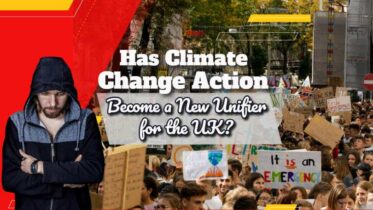 Text: "Climate change action new UK unifier?".