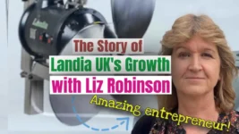 Featured image text: "The Story of Landia UK's growth with Liz Robinson."